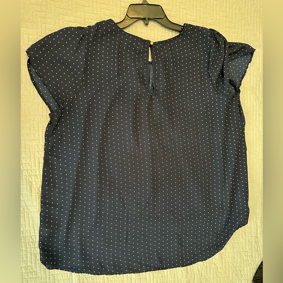 Torrid Navy Dots Pleated Blouse - Picture 8 of 8